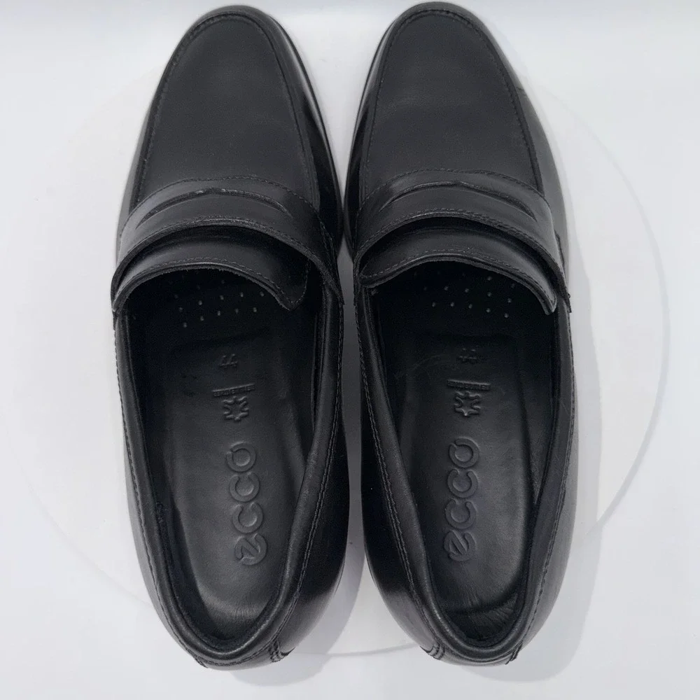 Ecco Men's Melbourne Penny Loafer Black Leather Dress Shoes Size 10 EU 44